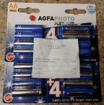 16 (2 packs of 8) AGFA Platinum AA/AAA Alkaline Batteries