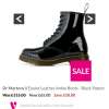  Dr Martens 8 Eyelet Leather Ankle Boots - Black Patent £65 (fee c&c) ALL SIZES in stock £65 was £115 @ very