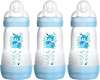  MAM Easy Start Self Sterilising Anti-Colic Bottle - BPA FREE - Medium Flow 260 ml (Pack of 3) Blue OR Pink now £12 Prime / £15.99 non prime @ Amazon