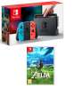 Nintendo Switch Neon Red/Blue or Grey + The Legend of Zelda Breath of the Wild or Mario Kart 8 Deluxe or Splatoon 2