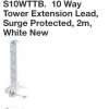 10 Way Tower Extension Lead, Surge Protected, 2m, White at cpc Farnell or £5.40 each if you buy 5 or more