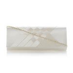Roland Cartier Ivory satin interwoven clutch bag C&C