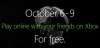 Free Xbox live free play days 6-9 October