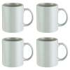 4x Grey Plain Stoneware Mugs