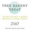  Starbucks - Free Baked Treat when buying a Drink - Code ~ till Noon 