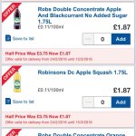 Robinsons double concentrated squash tesco