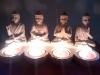 Thai Buddha Lime/Silver Stone 4 Piece Tea Light Candle Holder