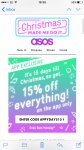 ASOS 15% off everything on the app