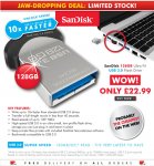 SanDisk 128GB Ultra Fit USB 3.0 Flash Drive - £22.99 from MemoryBits