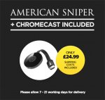 Chromecast 2 with American Sniper from Wuaki TV plus &pound;20 credit