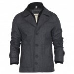 Dissident Wool Mix Charcoal Pea Coat
