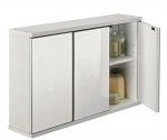 3 Door Mirrored Bathroom Cabinet - White