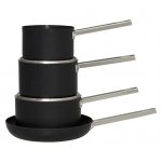 John Lewis Hard Anodised Pan Set 4 Piece