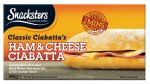 Snacksters Frozen Microwave Chesse Burger & Ham & Cheese Ciabatta Snacks