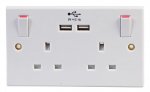 Plug SOCKET WITH USB 2-GANG dual USB combined 2.1amp