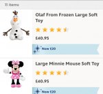 Disney store large toys £15.20 plus