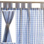 Lined Gingham Curtains and Tie Backs in Blue or Pink (Long or Medium)