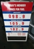 Petrol 98.9 pence per litre & Premium Diesel 102.9