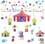 Elephant Circus Wall Stickers