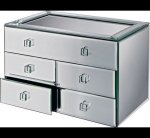 Bevelled Five Drawer Mirrored Jewellery Box