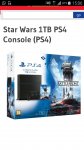 Playstation 4 1tb + Star wars Battlefront