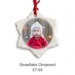 Snowflake ornament for Christmas tree FREE just pay £2.49 delivery @ Snapfish UK