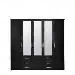 Oslo Five Door Wardrobe With Three Draws And Mirrors