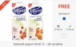 FREEBIES: 6 X Optiwell Yoghurt Drinks (1L) via Checkoutsmart & Clicksnap Apps
