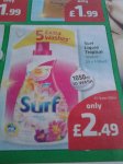 Surf Liquid Tropical 30 wash (1050ml) £2.49 at Savers