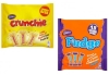 Cadbury Crunchie Treat Size 12 Bars or Fudge Treatsize 15 Bars