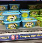 Flora spread original and light 1kg tub in 99p store