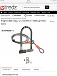 Kryptonite Series 2 U Lock With 4 Foot Kryptoflex Cable Bike MTB lock £19.96 @ tredz