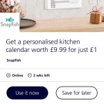 Personalised Calendar £1 (+£1.99 p&p) @ Snapfish - via O2 Priority £2.99