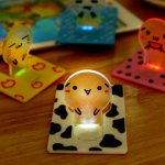 Slim Folding LED Lamp with Cartoon Images with code