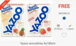 FREEBIES: 2 X Yazoo Smoothies (4x180ml) via Checkoutsmart & Clicksnap Apps