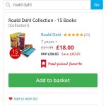Roald Dahl books on offer (15 Books Collection) @ the book people £15.39 codes