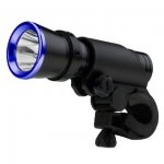 Bike Light & Hand Torch - 3W LED Flashlight with Mount - Blue Ring