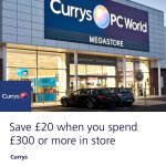 It's back! - £20 off a £300.00 spend at Curry's with o2 Priority