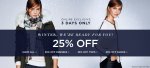 25% Off 'New In' items, Winter Dresses, Tops and Shoes + extra 10% Off with code