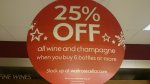 25% off all wine and champagne