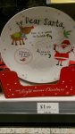Christmas eve Santa and Reindeer treat plate