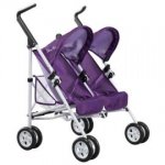 Silvercross Pop Duo Dolls twin buggy. purple