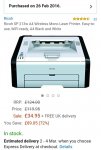 Ricoh SP 213w A4 Wireless Mono Laser Printer. Easy-to-use, WiFi-ready, A4 Black and White