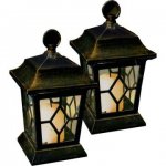 2 Pack Solar LED Candle Lanterns