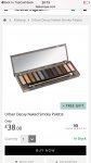 Urban decay smokey palette (the new one) with code