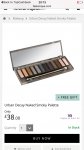 Urban decay smokey palette (the new one) with code