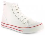 White Dunlop 'frankie' hi top trainers sizes 3-8 C&C