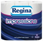 Regina Impressions 3 ply Toilet Rolls x 9