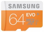 Samsung Evo Micro SDXC 64GB Memory Card Class 10 UHS Grade 1