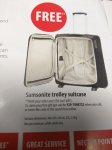 free 32l Samsonite direxions trolley suitcase worth £50 when you spend £30.00 at viking